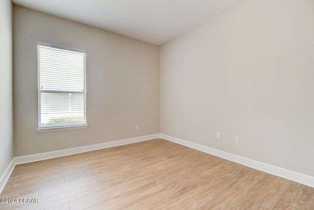 empty room featuring light hardwood / wood-style floors and plenty of natural light