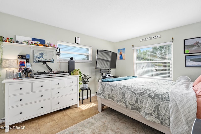 view of tiled bedroom