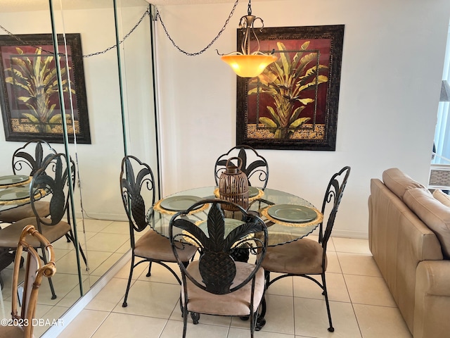 view of tiled dining area