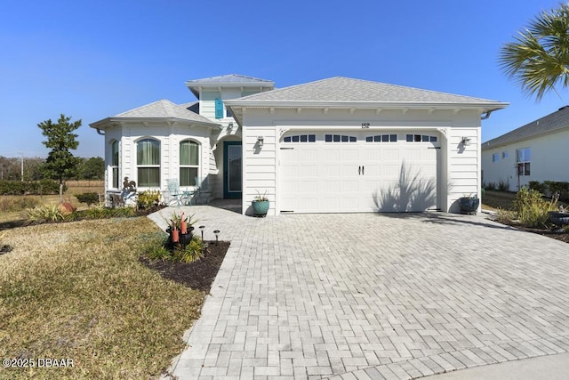 view of front of property featuring a garage