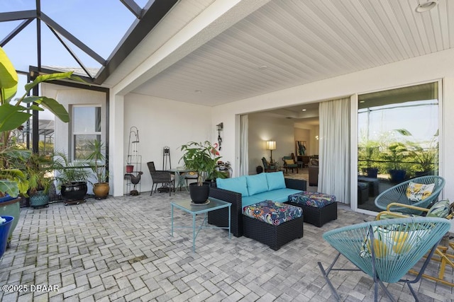 view of patio with an outdoor hangout area