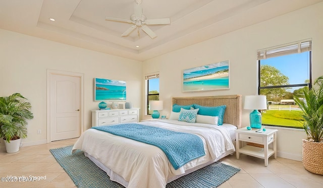 540 Leeway Trl, Ormond Beach, FL 32174 - bedroom featuring tile patterned floors, recessed lighting, and ceiling fan