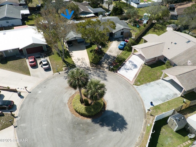 aerial view with a residential view