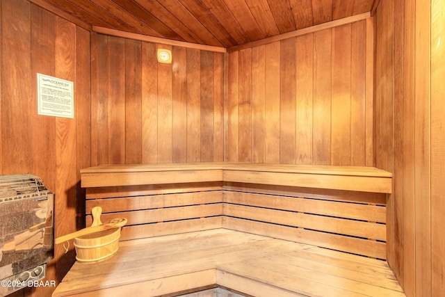 view of sauna