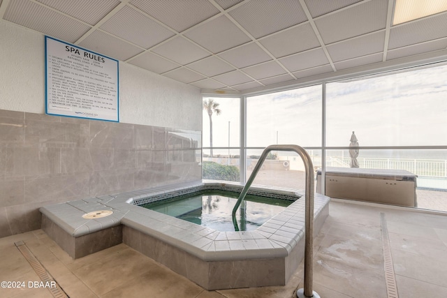 view of pool featuring an indoor in ground hot tub