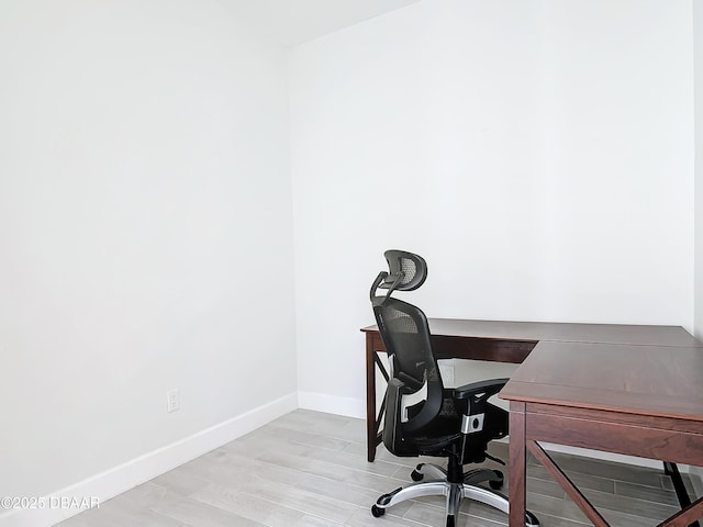 office featuring light hardwood / wood-style flooring