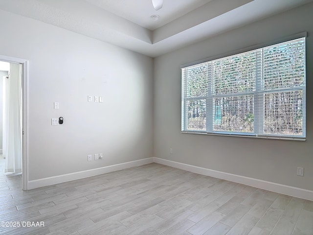 unfurnished room featuring light wood-type flooring