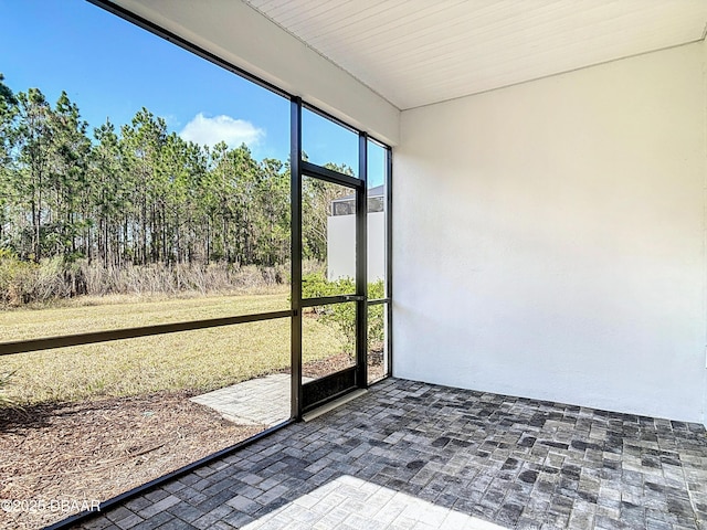 view of unfurnished sunroom