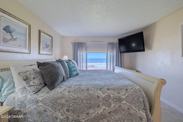 bedroom with a textured ceiling