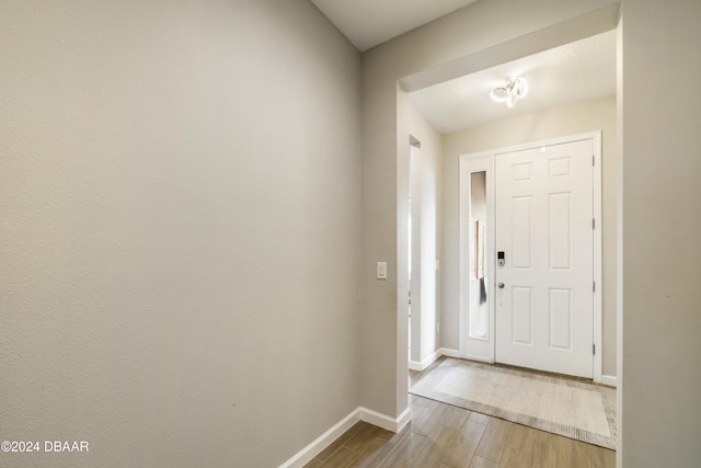 foyer with hardwood / wood-style floors