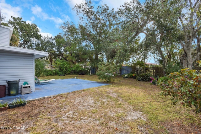 view of yard with a patio area