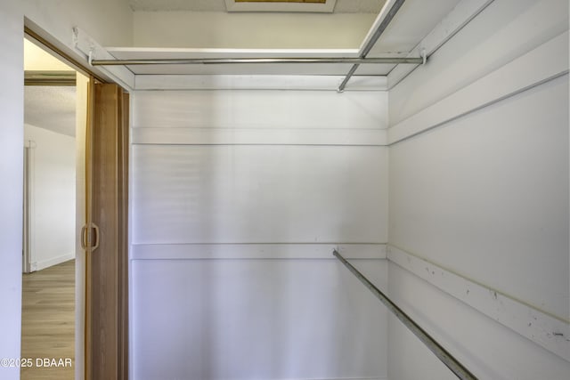 spacious closet featuring wood finished floors