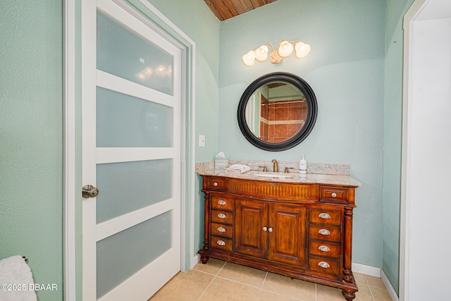 46 Oceanview Ave, Ponce Inlet, FL 32127 - bathroom with vanity and tile patterned flooring