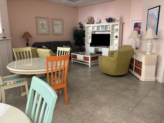 dining area with tile patterned floors