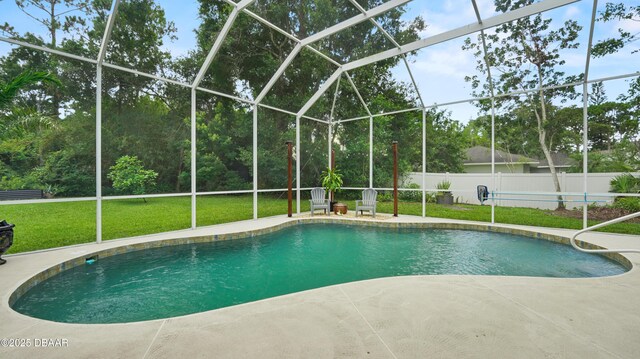 156 Holly Hill Ct, New Smyrna Beach, FL 32168 - view of pool with a patio area and a lanai