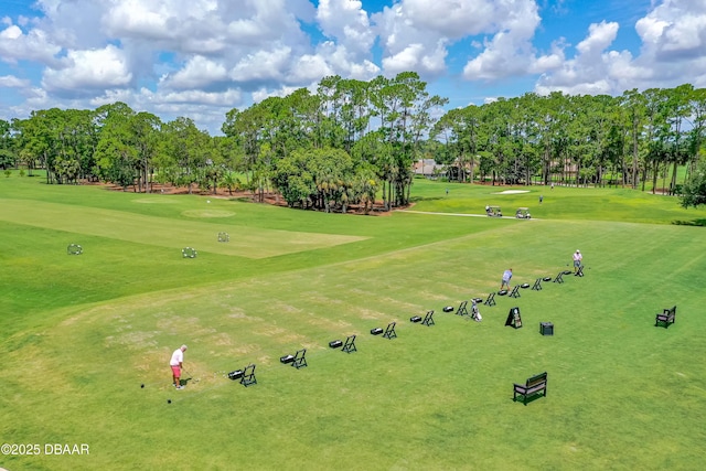 1305 Dovercourt Ln, Ormond Beach, FL 32174 - view of property's community with view of wooded area, view of golf course, and a lawn