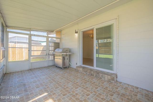 view of unfurnished sunroom