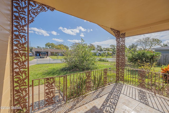 view of patio with a balcony