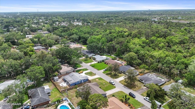 bird's eye view with a residential view and a view of trees