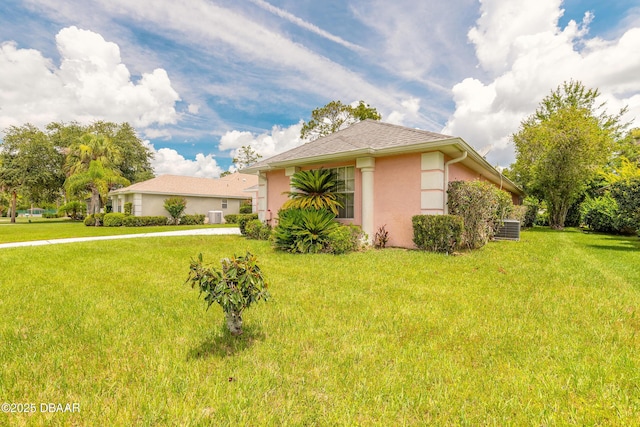 19 Meadow Ridge Vw, Ormond Beach, FL 32174 - view of property exterior featuring stucco siding and a yard