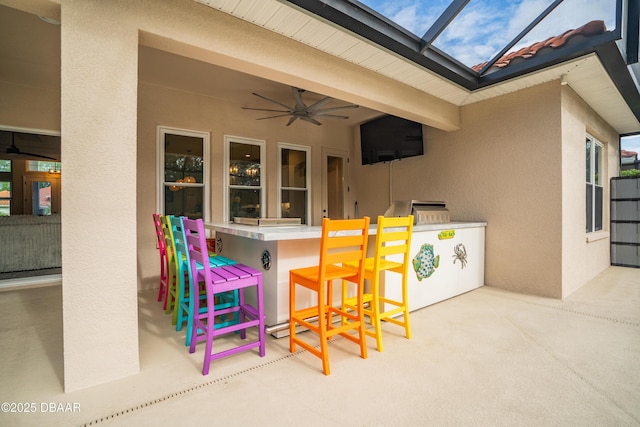 150 Portofino Blvd, New Smyrna Beach, FL 32168 - view of patio with a ceiling fan