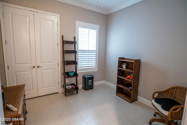 76 Longridge Ln, Ormond Beach, FL 32174 - living area with crown molding and baseboards