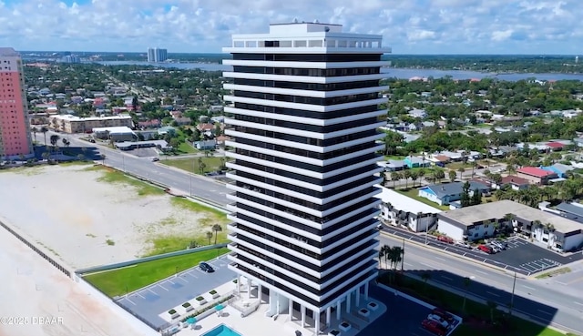 aerial view featuring a city view