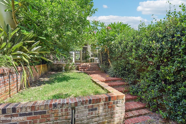 view of yard featuring fence