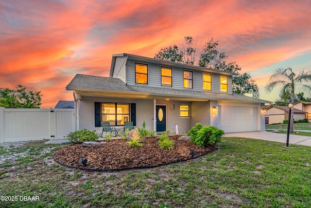 1197 Southfork Ct, Port Orange, FL 32129 - view of front of house featuring a porch, driveway, and brick siding