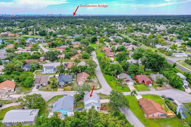 1197 Southfork Ct, Port Orange, FL 32129 - aerial view of residential area with a large body of water