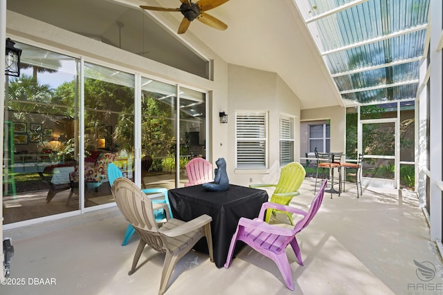 3349 Glenshane Way, Ormond Beach, FL 32174 - view of patio / terrace with a ceiling fan and outdoor dining area
