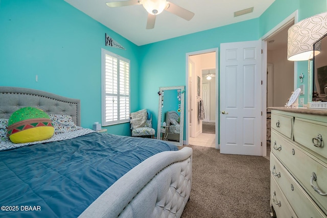 1491 Hohe Ln, Ormond Beach, FL 32174 - carpeted bedroom featuring ceiling fan