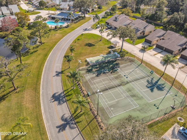 drone / aerial view with a residential view