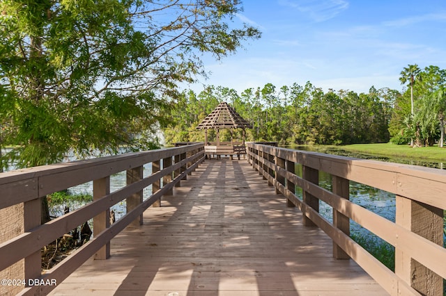 view of dock area