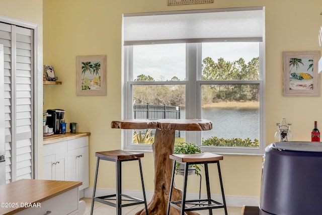 tiled dining space featuring plenty of natural light