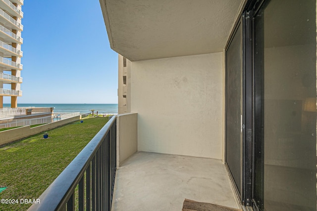 balcony with a water view