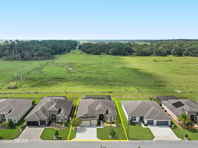 drone / aerial view featuring a rural view