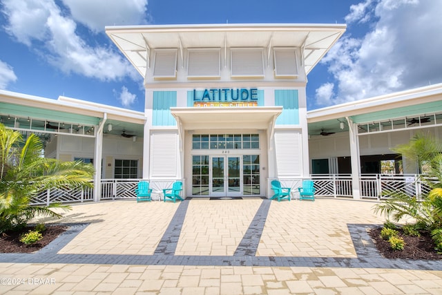 310 Coral Reef Way, Daytona Beach, FL 32124 - exterior space featuring a ceiling fan and french doors