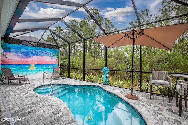 310 Coral Reef Way, Daytona Beach, FL 32124 - pool with glass enclosure and a patio