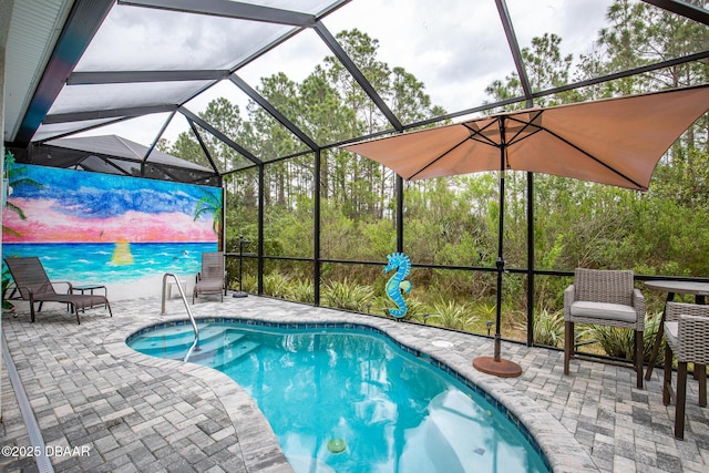 310 Coral Reef Way, Daytona Beach, FL 32124 - outdoor pool with glass enclosure and a patio
