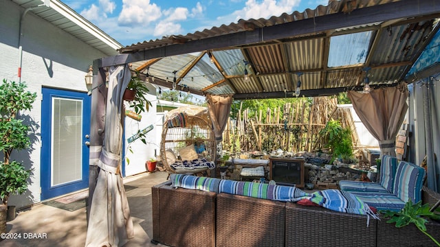 view of patio featuring outdoor lounge area