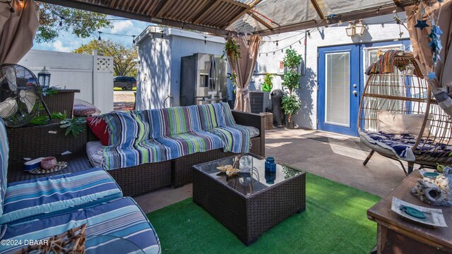 view of patio / terrace featuring an outdoor hangout area