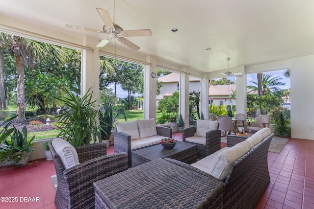 414 Long Cove Ct, Ormond Beach, FL 32174 - view of patio featuring ceiling fan and an outdoor living space