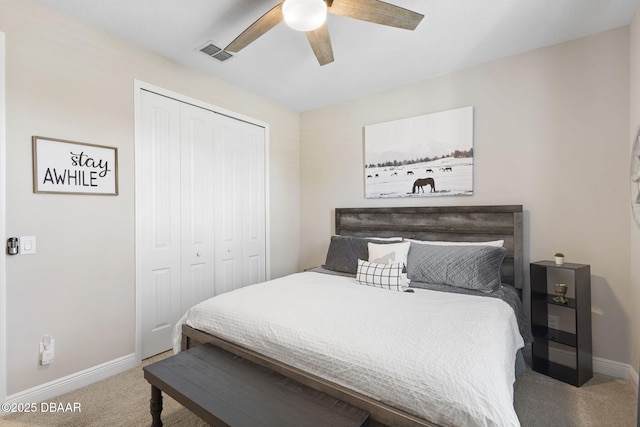 1602 Killian Drive Ne, Palm Bay, FL 32905 - carpeted bedroom featuring a closet and ceiling fan