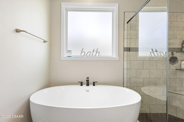 1602 Killian Drive Ne, Palm Bay, FL 32905 - bathroom featuring a freestanding tub and tiled shower
