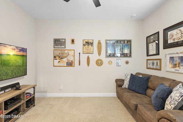 1602 Killian Drive Ne, Palm Bay, FL 32905 - living area featuring carpet and ceiling fan