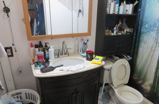 bathroom with vanity and toilet