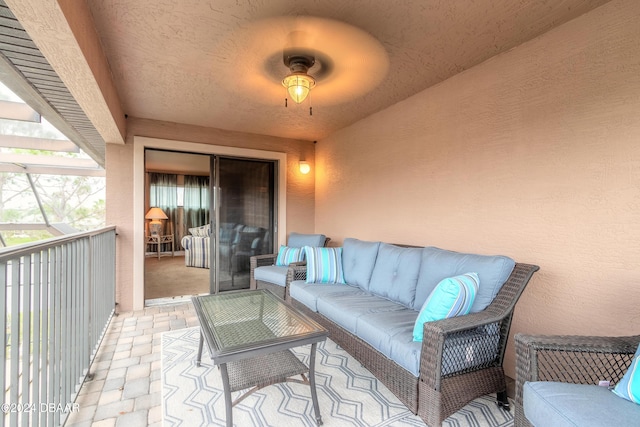 view of patio featuring an outdoor hangout area