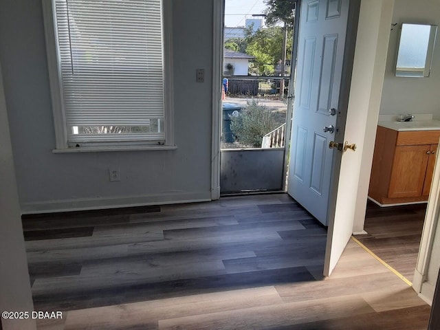 312 Frances Ter, Daytona Beach, FL 32118 - entryway featuring wood finished floors and a sink