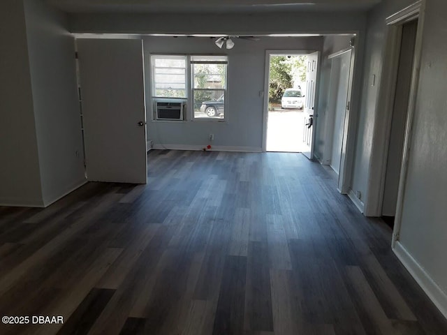 312 Frances Ter, Daytona Beach, FL 32118 - empty room featuring dark wood-type flooring, cooling unit, and a ceiling fan